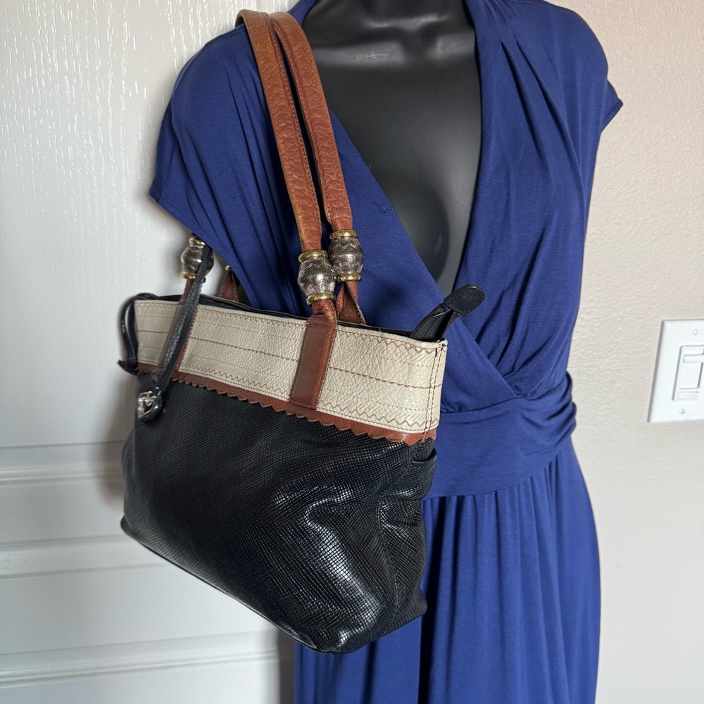 Brighton KALAHARI TOTE STYLE Black and Tan Shoulder Bag